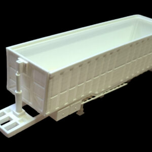 3D-Geprinte Kip Trailer Modelbouw schuin voor aanzicht