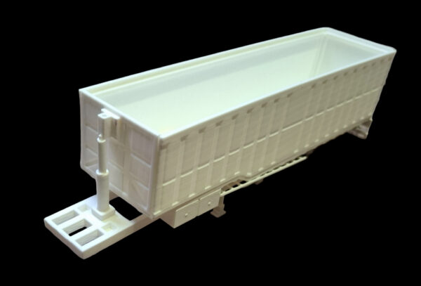 3D-Geprinte Kip Trailer Modelbouw schuin voor aanzicht